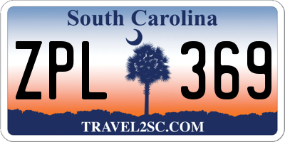 SC license plate ZPL369