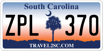 SC license plate ZPL370