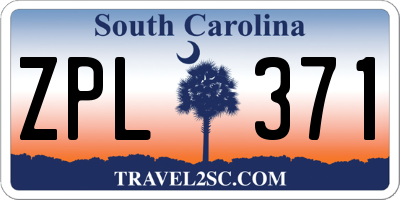 SC license plate ZPL371