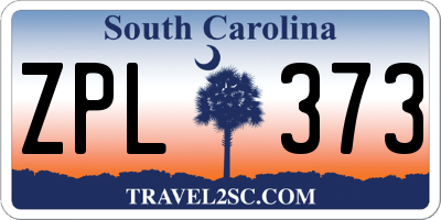SC license plate ZPL373