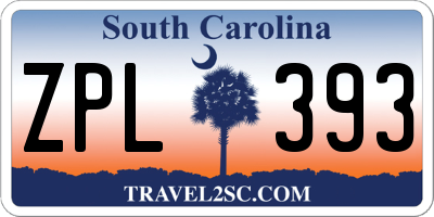 SC license plate ZPL393
