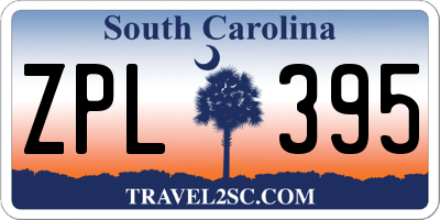 SC license plate ZPL395