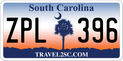 SC license plate ZPL396