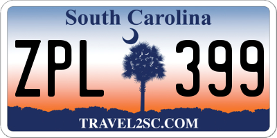 SC license plate ZPL399