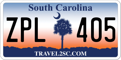 SC license plate ZPL405