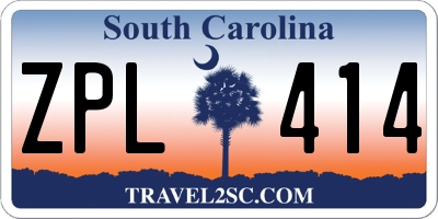 SC license plate ZPL414