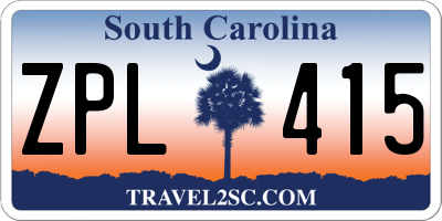 SC license plate ZPL415