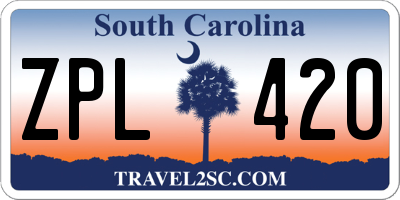 SC license plate ZPL420