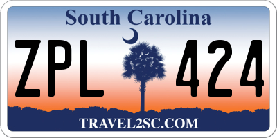 SC license plate ZPL424