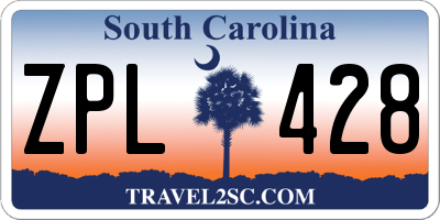 SC license plate ZPL428