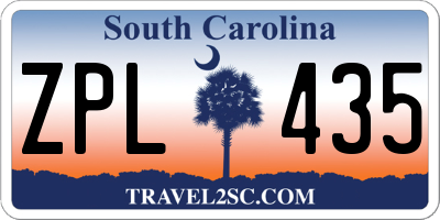 SC license plate ZPL435