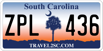 SC license plate ZPL436