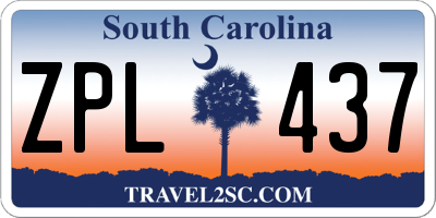 SC license plate ZPL437