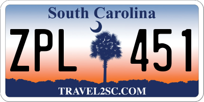 SC license plate ZPL451