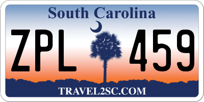 SC license plate ZPL459