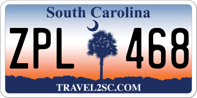 SC license plate ZPL468