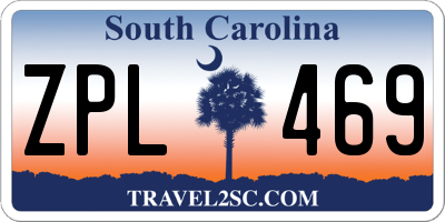 SC license plate ZPL469