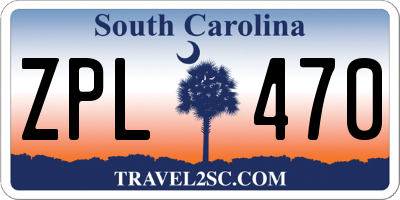 SC license plate ZPL470