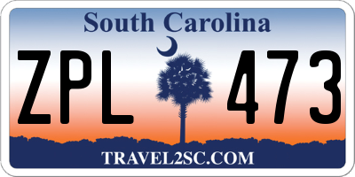 SC license plate ZPL473