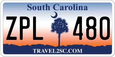SC license plate ZPL480