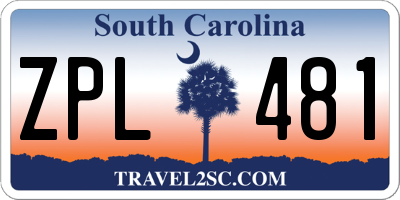 SC license plate ZPL481