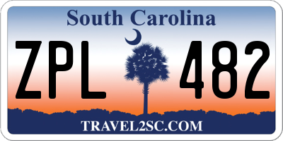 SC license plate ZPL482