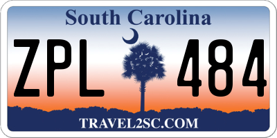 SC license plate ZPL484
