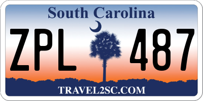 SC license plate ZPL487