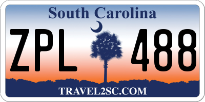 SC license plate ZPL488
