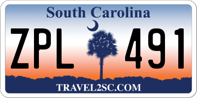 SC license plate ZPL491