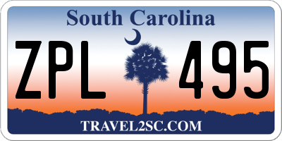 SC license plate ZPL495