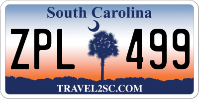 SC license plate ZPL499