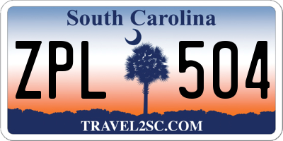 SC license plate ZPL504