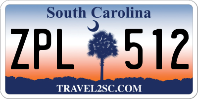 SC license plate ZPL512