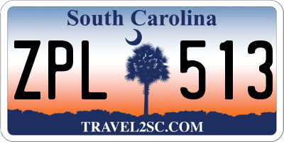 SC license plate ZPL513