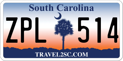 SC license plate ZPL514