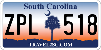 SC license plate ZPL518