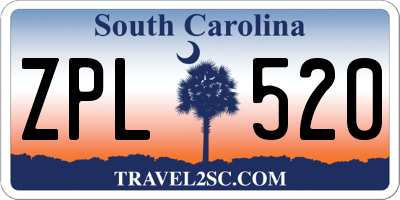 SC license plate ZPL520