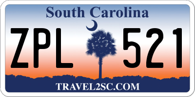 SC license plate ZPL521