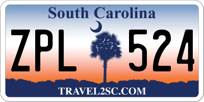 SC license plate ZPL524