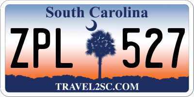 SC license plate ZPL527