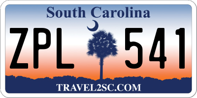 SC license plate ZPL541