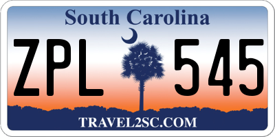 SC license plate ZPL545