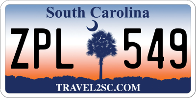 SC license plate ZPL549