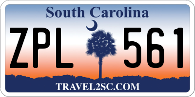 SC license plate ZPL561