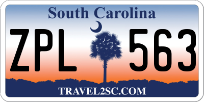SC license plate ZPL563