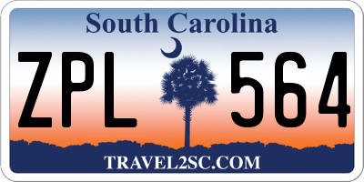 SC license plate ZPL564