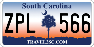 SC license plate ZPL566