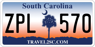 SC license plate ZPL570