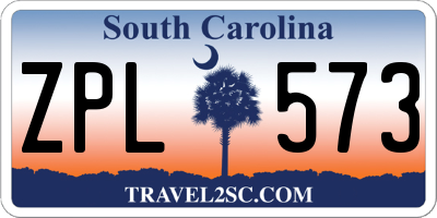 SC license plate ZPL573